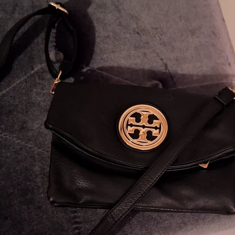 Tory Burch Foldover Black Purse